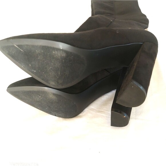 Steve Madden Essence Black Thigh High Boots 8.5 M High chunky Heel Over knee New - Picture 3 of 7